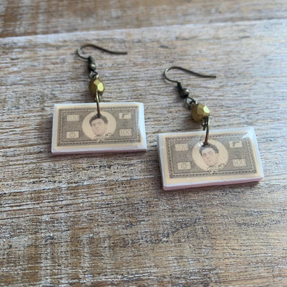 Free Luigi Money Earrings Activist Polymer Clay Revolution Clip On Earrings Ear Hangers