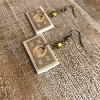 Free Luigi Money Earrings Activist Polymer Clay Revolution Clip On Earrings Ear Hangers