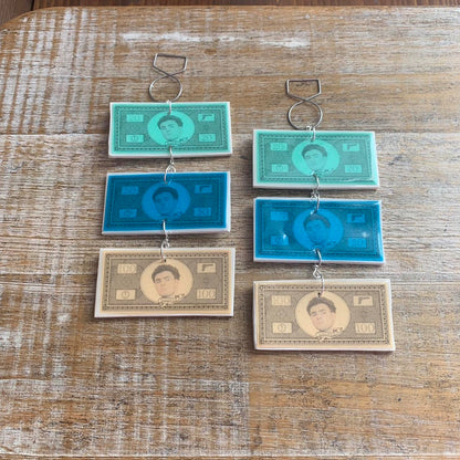 Free Luigi Money Earrings Activist Polymer Clay Revolution Clip On Earrings Ear Hangers