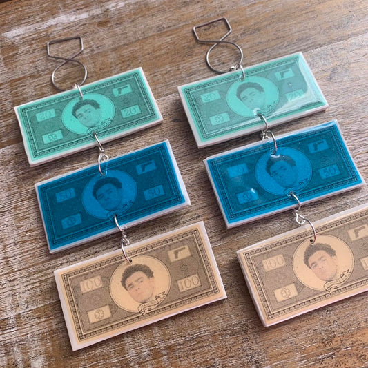 Free Luigi Money Earrings Activist Polymer Clay Revolution Clip On Earrings Ear Hangers