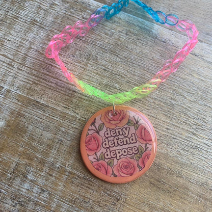 Deny Defend Depose Statement Clay Necklace Free Luigi Healthcare is a Human Right Choker Tattoo Necklace