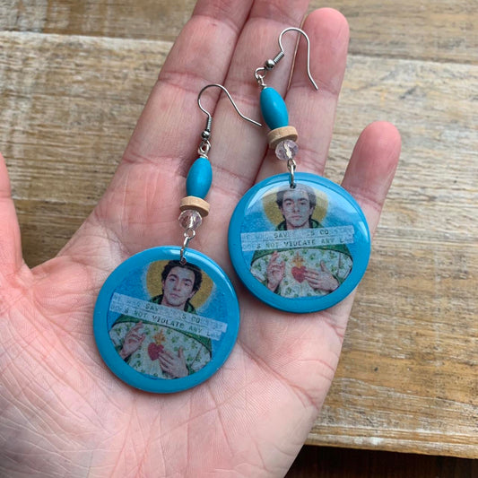 He Who Saves His Country Does Not Violate Any Law Earrings Luigi Polymer Clay Clip On Tunnel Gauge Earrings