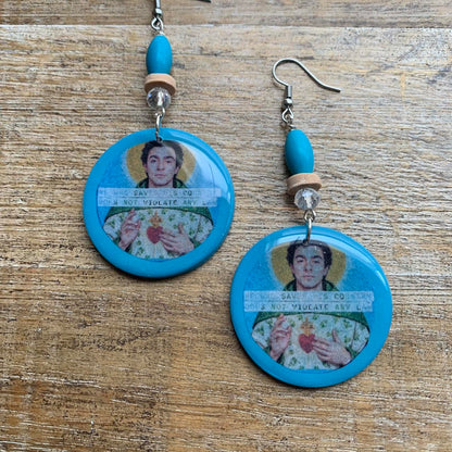 He Who Saves His Country Does Not Violate Any Law Earrings Luigi Polymer Clay Clip On Tunnel Gauge Earrings