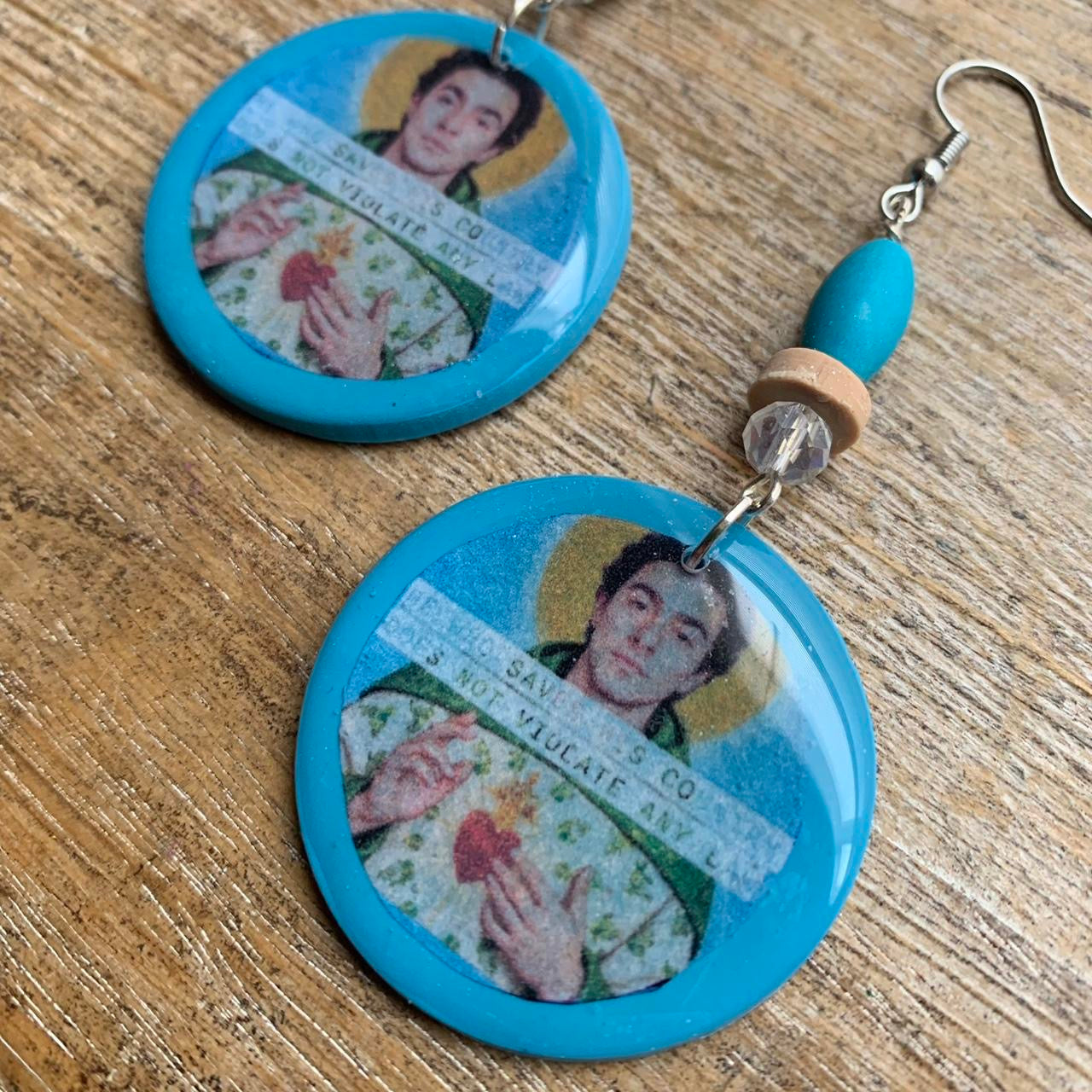 He Who Saves His Country Does Not Violate Any Law Earrings Luigi Polymer Clay Clip On Tunnel Gauge Earrings