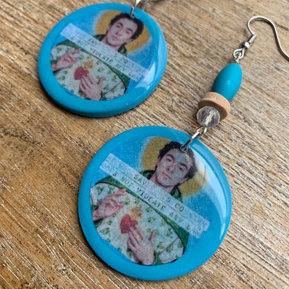 He Who Saves His Country Does Not Violate Any Law Earrings Luigi Polymer Clay Clip On Tunnel Gauge Earrings