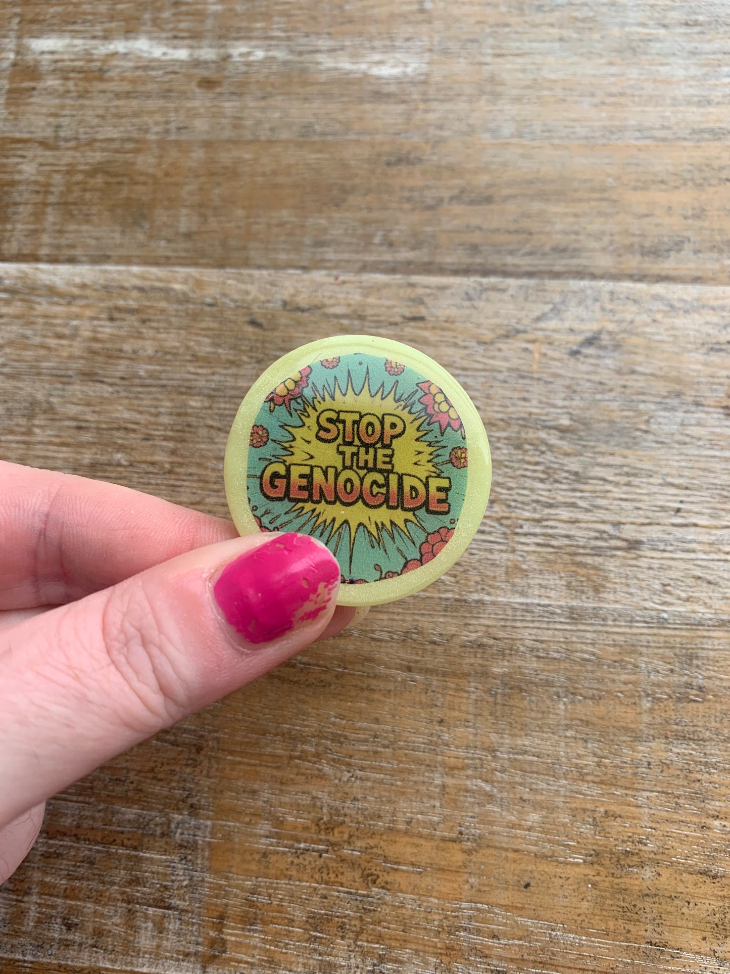 Stop the Genocide Free Palestine Clay Fridge Magnet