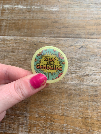 Stop the Genocide Free Palestine Clay Fridge Magnet
