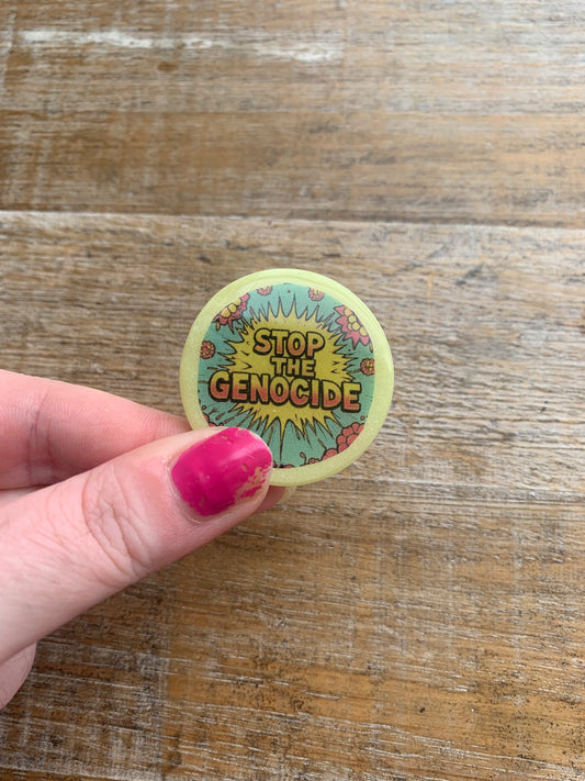 Stop the Genocide Free Palestine Clay Fridge Magnet