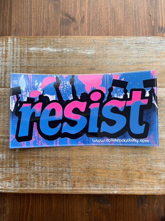 Resist Protest Rectangle Bumper Sticker 3.75x7.5 Inch
