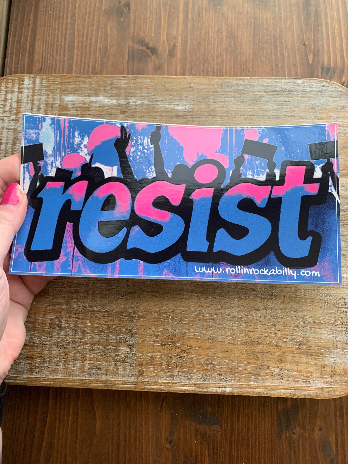 Resist Protest Rectangle Bumper Sticker 3.75x7.5 Inch