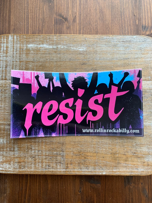 Resist Protest Rectangle Bumper Sticker 3.75x7.5 Inch