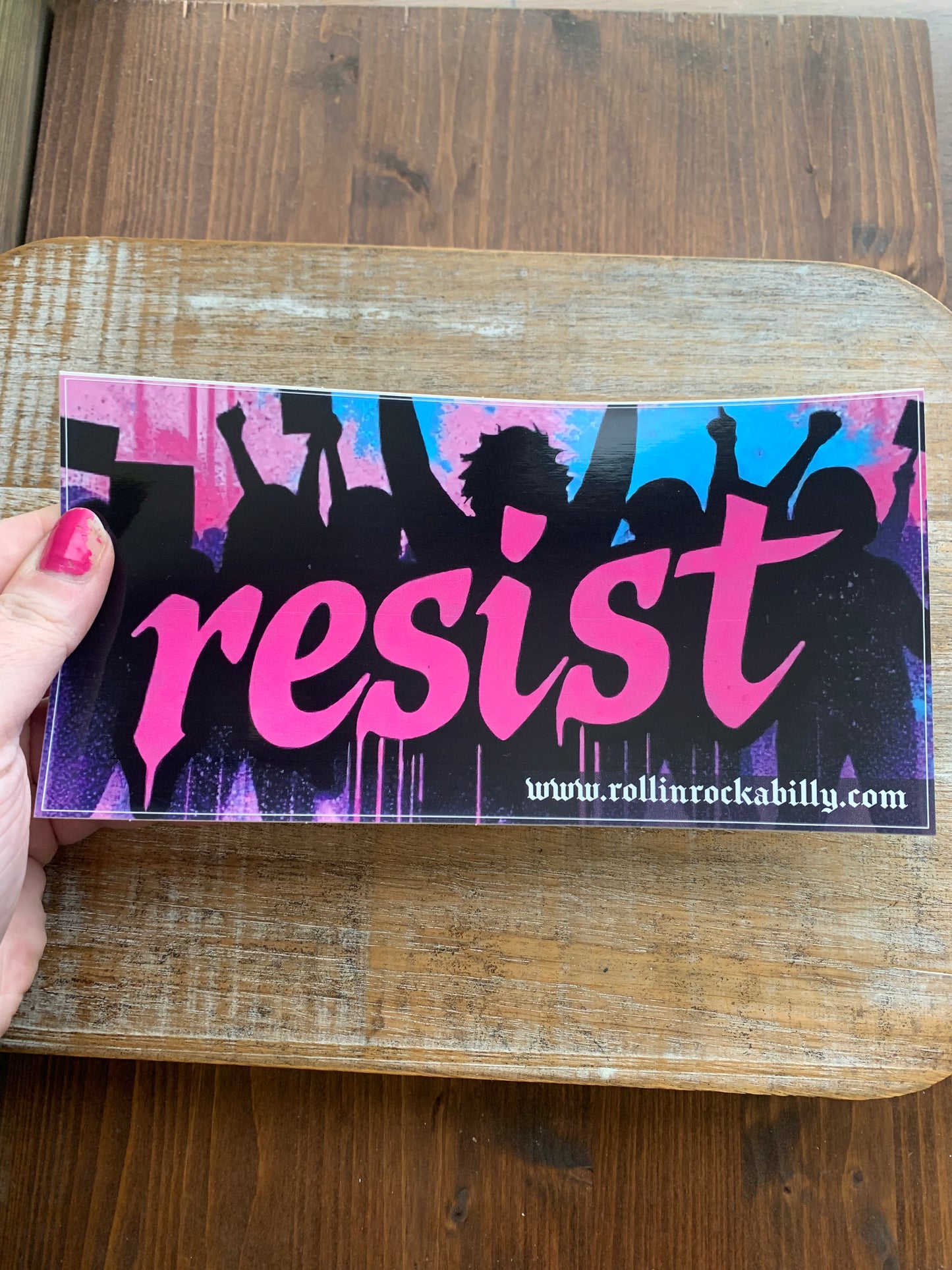 Resist Protest Rectangle Bumper Sticker 3.75x7.5 Inch