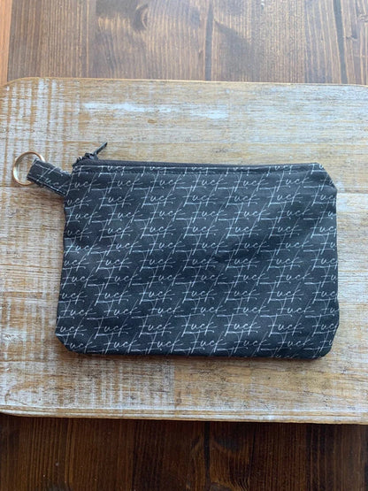 Art Deco Fuck Monochrome Swear Word Bag Wallet Coin Purse