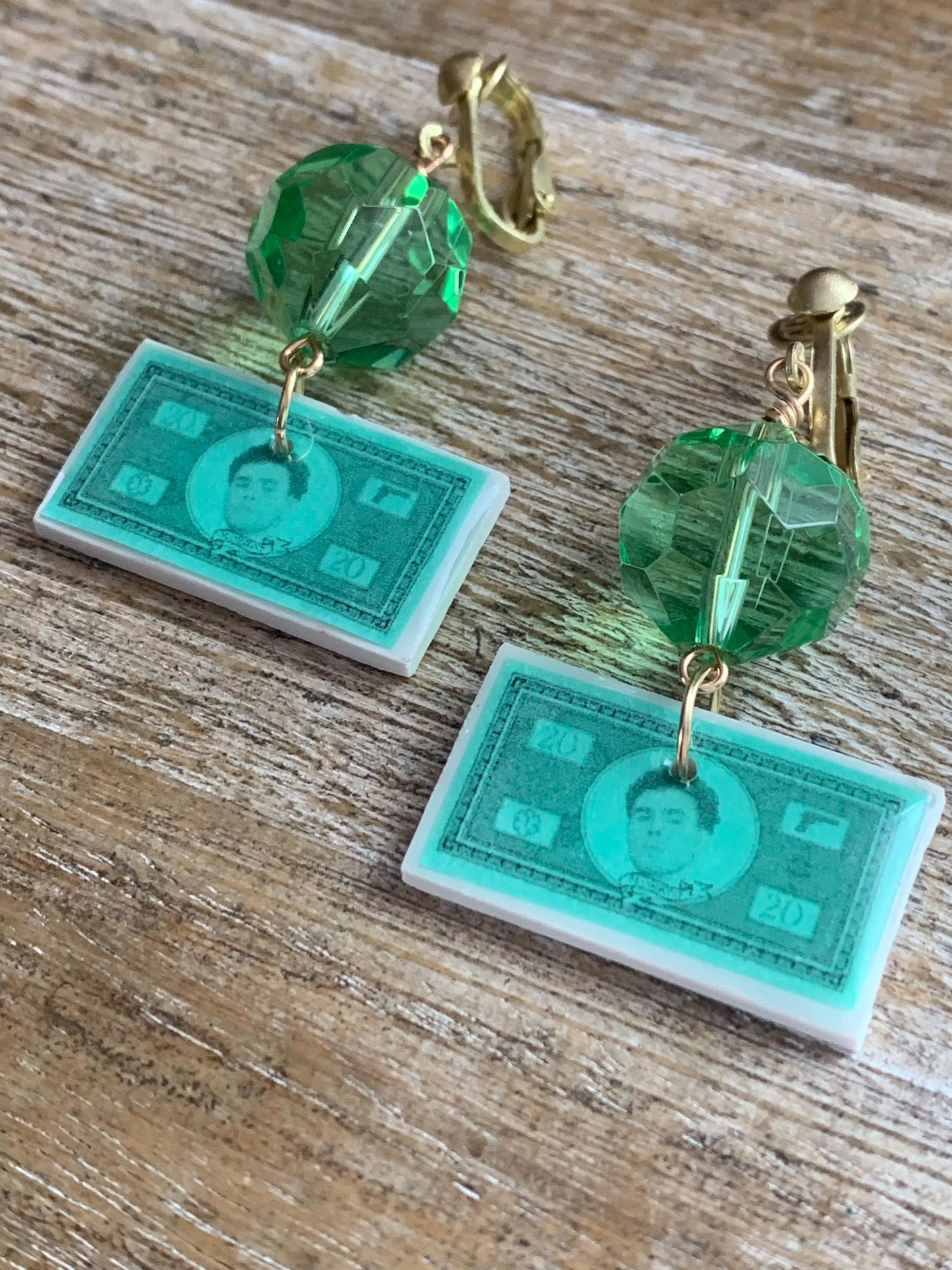 Deny Defend Depose Luigi Money Clip On Earrings Activist Polymer Clay Revolution Earrings Ear Hangers Eat The Rich