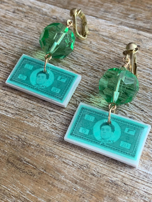 Deny Defend Depose Luigi Money Clip On Earrings Activist Polymer Clay Revolution Earrings Ear Hangers Eat The Rich