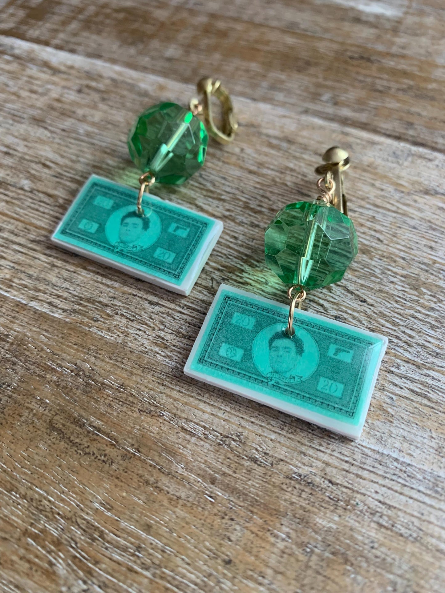 Deny Defend Depose Luigi Money Clip On Earrings Activist Polymer Clay Revolution Earrings Ear Hangers Eat The Rich