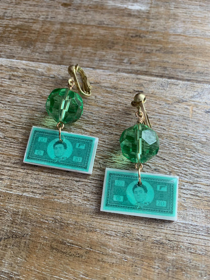 Deny Defend Depose Luigi Money Clip On Earrings Activist Polymer Clay Revolution Earrings Ear Hangers Eat The Rich