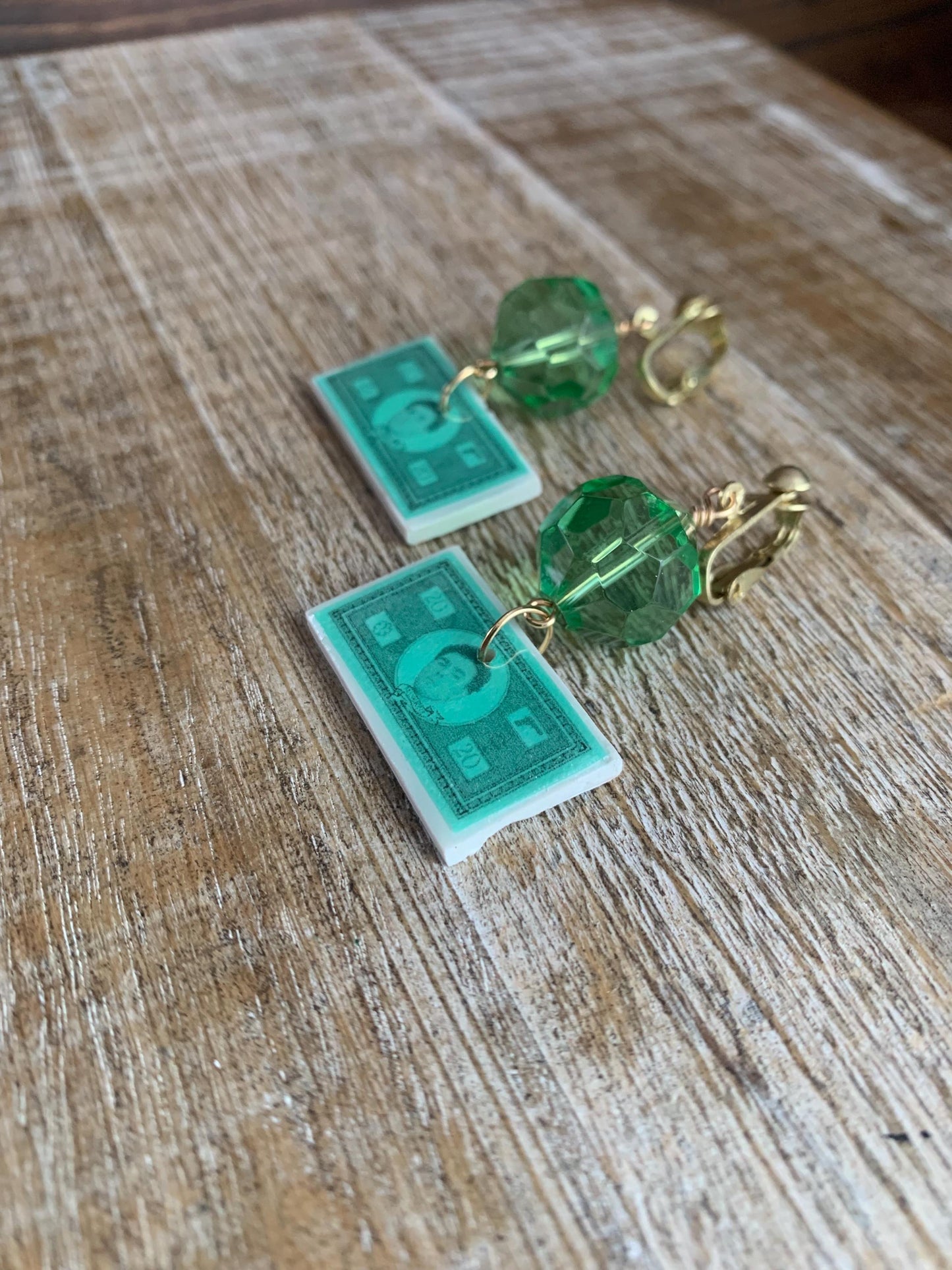 Deny Defend Depose Luigi Money Clip On Earrings Activist Polymer Clay Revolution Earrings Ear Hangers Eat The Rich
