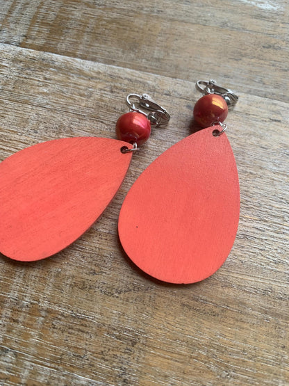 Anti Trump Oligarch Clip On Earrings Wood Fuck Trump Clip Activist Liberal Earrings Punk Orange Anti Authoritarian Govt Ear Hangers