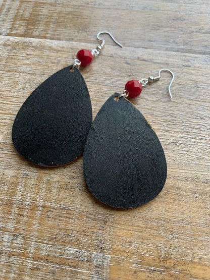 He Who Saves His Country Does Not Violate Any Law Luigi Universal Healthcare Earrings Wood Bloody Activist Liberal Clip On Earrings Punk Political Statement Protest Ear Hangers