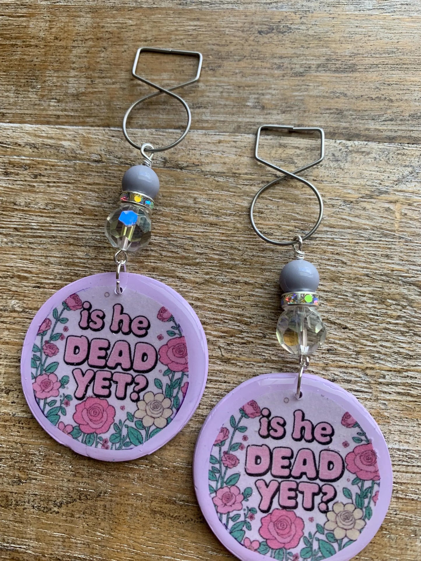 Is He Dead Yet Tunnel Gauge Earrings Clay Protest Liberal Democrat Activist Funny Retro Clip On Earrings Lavender Purple Millennial