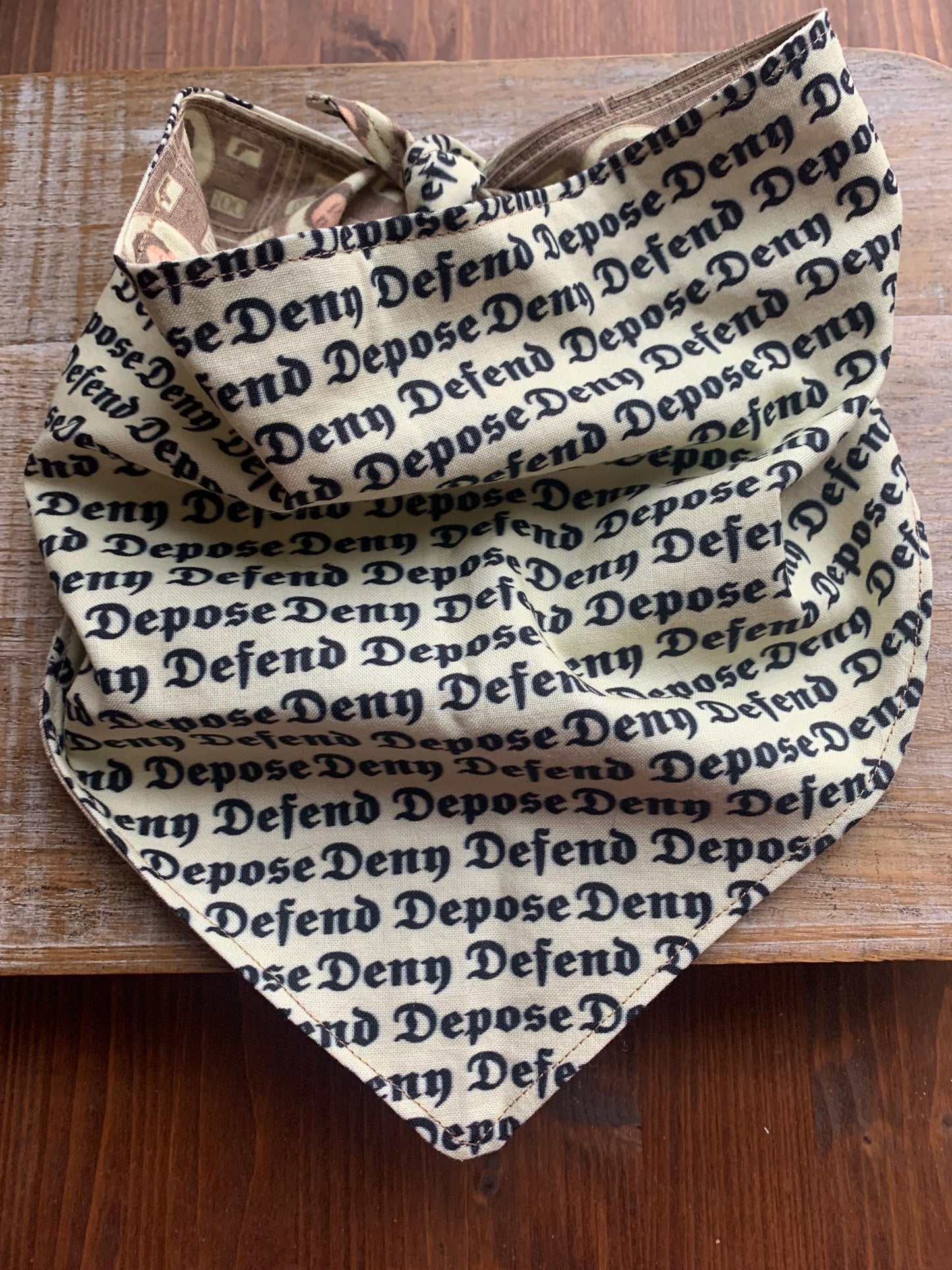 Luigi Dog Bandana Deny Defend Depose Dog Tie Bandana Collar Money REVERSIBLE